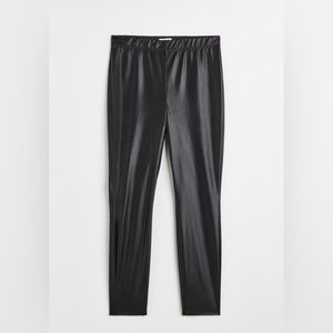NWOT H&M High Waist Black Pleather Leggings